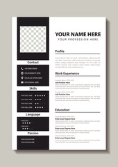 Clean Modern Resume and Cover Letter Layout Vector Template for Business Job Applications, Minimalist resume cv template, Resume design template, cv design, multipurpose resume design minimal Design