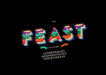 Obraz premium Vector of stylized modern font and alphabet