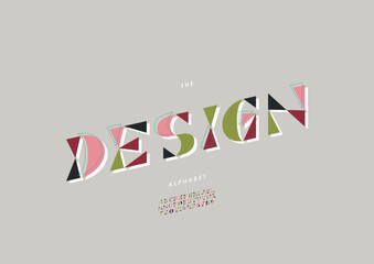 Vector of stylized modern font and alphabet