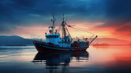 Crab Fishing Trawler at North Sea