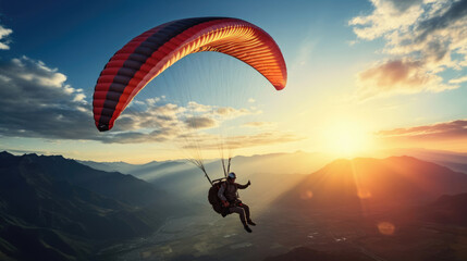 Paragliding thrill-seekers - obrazy, fototapety, plakaty