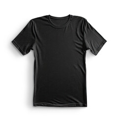 Black t-shirt isolated on white background, mockup.