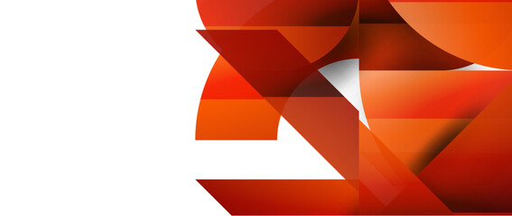 Obraz premium Geometric fusion - abstract harmony of triangles and circles in minimalist background design. Shapes and lines design for wallpaper, banner, background, landing page, wall art, invitation, prints