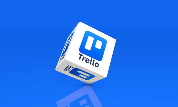 Trello, Social Media Concept, Online communication applications. 3D Visual Design
