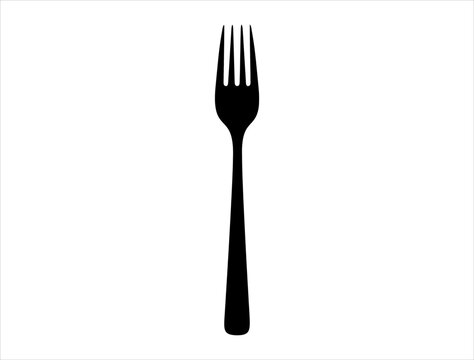 Fork silhouette vector art white background