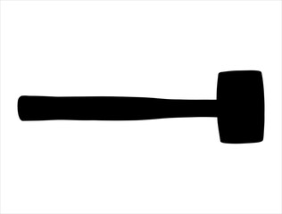 Hammer silhouette vector art white background
