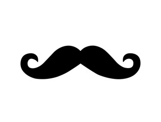 Handlebar mustache silhouette vector art white background
