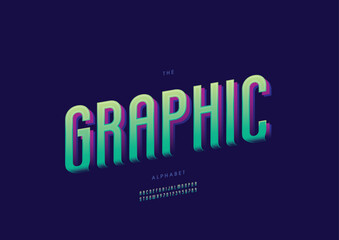 Vector of stylized modern font and alphabet