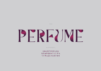 Vector of stylized modern font and alphabet