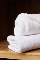 White hygiene care bathroom towel home stack laundry cotton spa clean soft