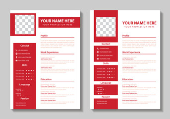 Clean Modern Resume and Cover Letter Layout Vector Template for Business Job Applications, Minimalist resume cv template, Resume design template, cv design, multipurpose resume design minimal Design