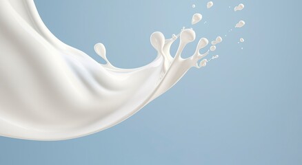 White milk splash isolated on background, liquid or Yogurt splash,  3d illustration. 