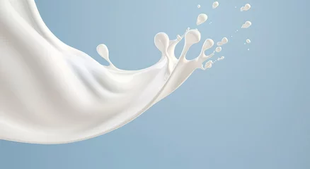 Poster Im Rahmen White milk splash isolated on background, liquid or Yogurt splash,  3d illustration.  © RABEYAAKTER