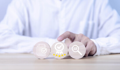 quality control, service system business, and certificate standard iso digital technology. concept...
