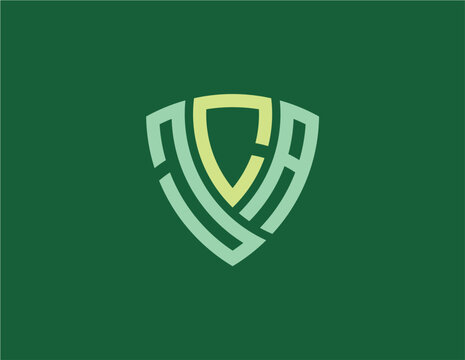 JCA creative letter shield logo design vector icon illustration