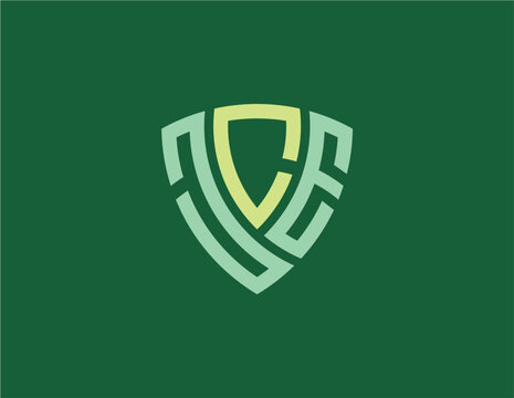 JCE creative letter shield logo design vector icon illustration