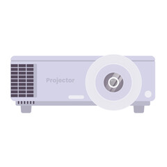 Projector Flat Illustration. Clean Icon Design Element on Isolated White Background