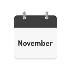 Simple flat monthly calendar icon with the text November