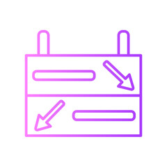 directional sign gradient icon