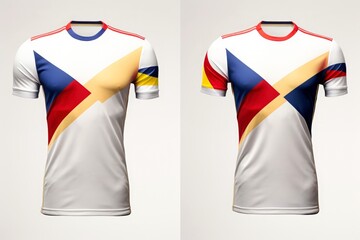 Mockup sports football team uniforms multicolors shirt
