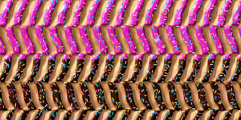  DonutsSeamless geometric pattern background with  DonutsStyle Effect