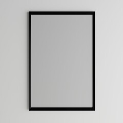 White Wall with Framed Print Art Poster Mockup