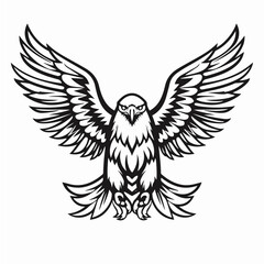 line art of eagle, vector logo