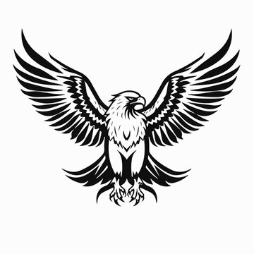 line art of eagle, vector logo