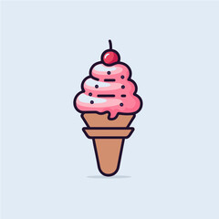 simple logo of ice cream, vector art