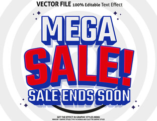 Editable text effect Mega Sale 3D template