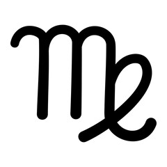 Virgo, zodiac sign icon. Vector simple black outline icon.
