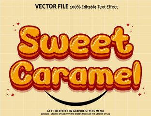 Editable text effect Sweet Caramel 3D template