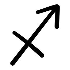Sagittarius, zodiac sign icon. Vector simple black outline icon.