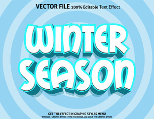 Editable text effect Winter Season 3D template