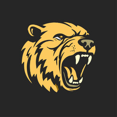 Bear Head Mascot Logo
