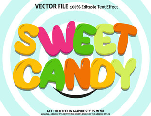 Editable text effect Sweet candy 3D template