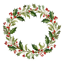 Watercolor Christmas Wreath (AI Generated)