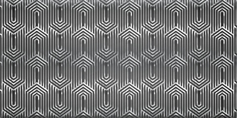 Stainless Steel Seamless geometric pattern background with Card Board Style Effect
