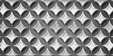 Stainless Steel Seamless geometric pattern background with Card Board Style Effect
