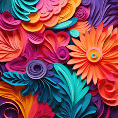 Colorful Quilled Garden