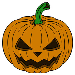 Halloween event spooky scary orange pumpkin ornament design for decoration of background banner flyer invitation poster