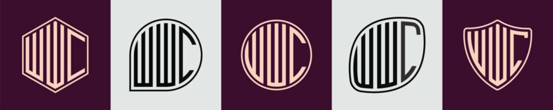 Creative simple Initial Monogram WWC Logo Designs.