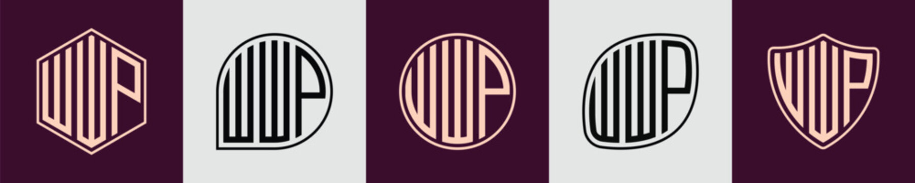 Creative simple Initial Monogram WWP Logo Designs.