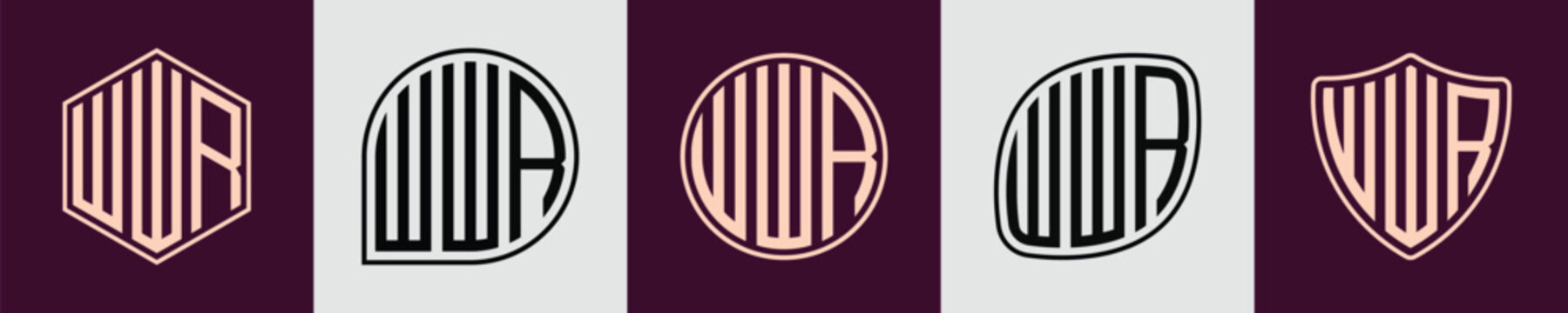 Creative simple Initial Monogram WWR Logo Designs.