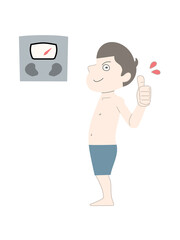 ダイエット　痩せる　男性　体重計　セット素材