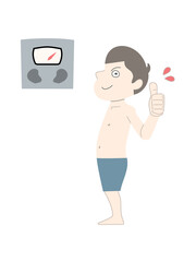 ダイエット　痩せる　男性　体重計　セット素材