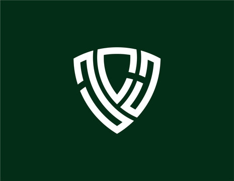 JCJ creative letter shield logo design vector icon illustration
