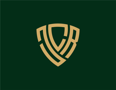JCR creative letter shield logo design vector icon illustration