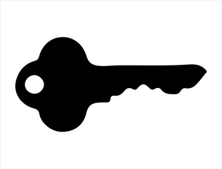 Key silhouette vector art white background
