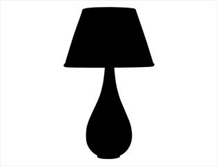 Lamp silhouette vector art white background